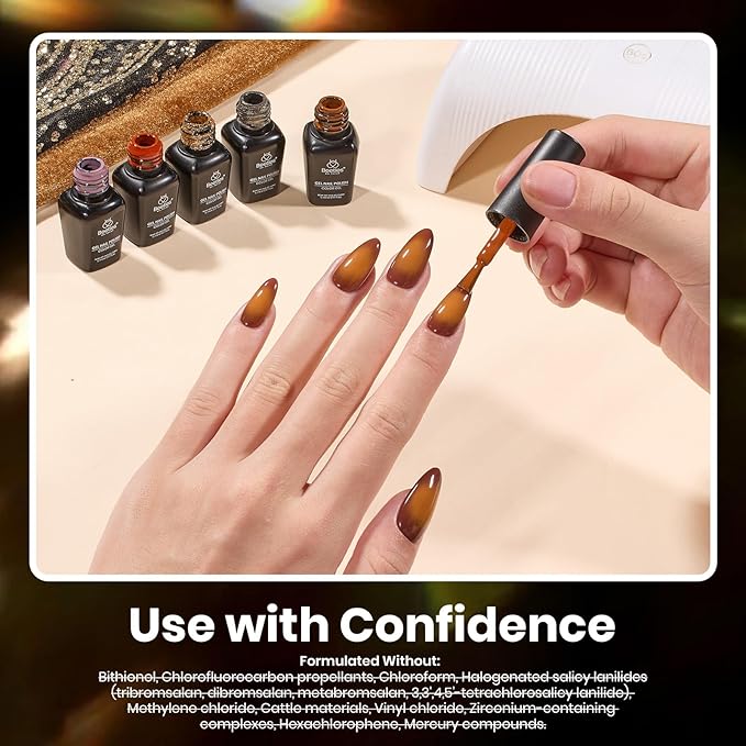 beetles Gel Polish Set - Winter Gel Nail Polish Kit Gilded Veil 25 Colors Black White Burgundy Blue Nude Grey Green Glitters UV Led Nail Polish with Top Base Coat Soak off Nail Art Gift for Women