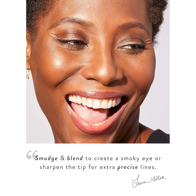 LAURA GELLER NEW YORK Kajal Longwear Kohl Eyeliner Pencil - Rose Gold Kohl - Caffeine and Vitamin E - Smooth & Blendable Liner - Built-In Sharpener