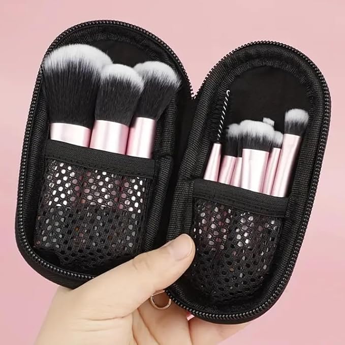 16pc Beginner Mineral Makeup STARTER KIT with 10 BRUSH SET (5gm)Sample Size Foundation, Primer, Blush, Bronzer, Setting Powder for Learning, Occasional Use & First Time Users, Travel Size Kit (Cocoa)