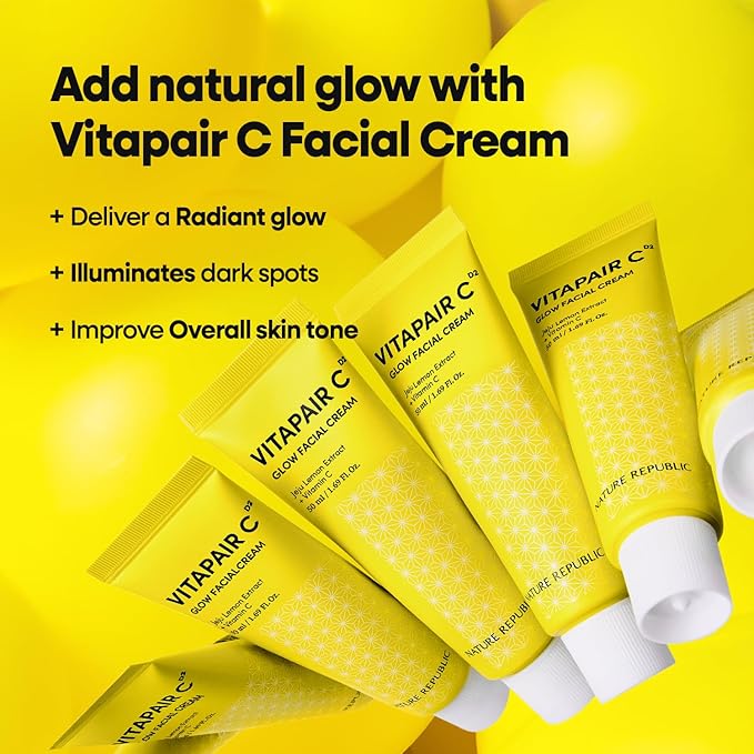 Nature Republic Vitapair C Glow Facial Cream - Hydrating Face Moisturizer for Women, Pure Vitamin Firming, Beauty Skin, Gentle Night Skincare, Daily Hydration, Radiance, Glowing, 50ml / 1.69 fl oz