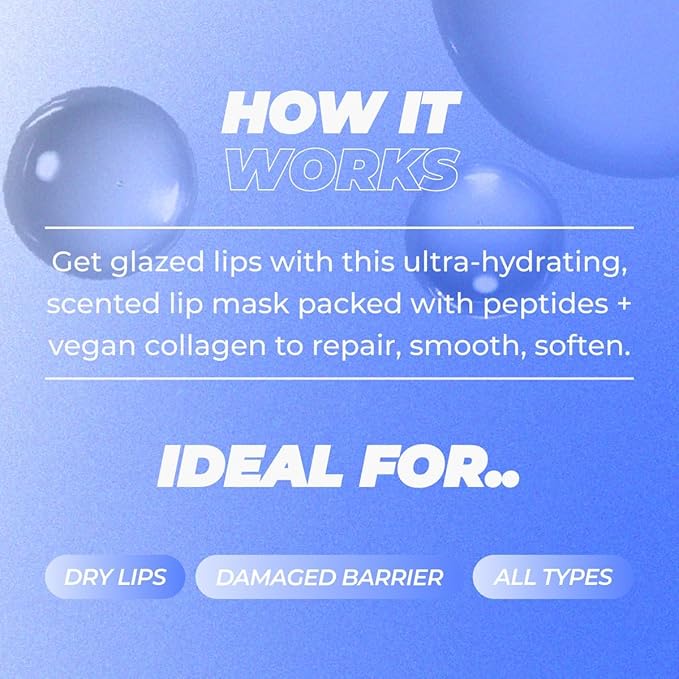 Vitamasques Lip Mask, 3-Pack -Birthday Cake Collagen Lip Mask Sheets, Repair for Dry & Chapped Lips - Nourishing & Hydrating - Vegan & Cruelty-Free Korean Skin Care