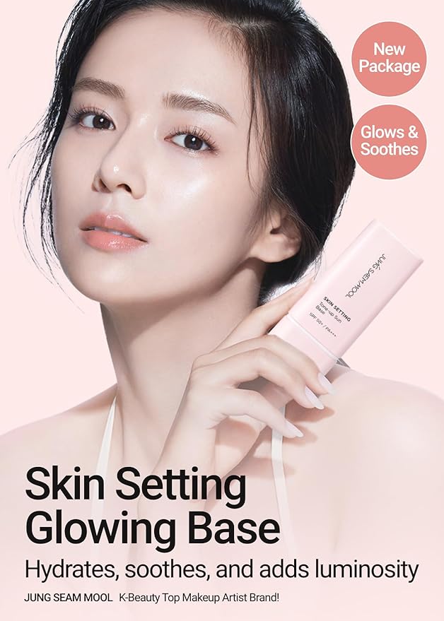 JUNG SAEM MOOL Skin Setting Glowing Base 1.35 Fl Oz, Hydrating Primer with Fine Pearls for Radiant Glow, Pore-Smoothing Pink Flower Complex, Makeup Base for Dry and Combination Skin, Korean Makeup