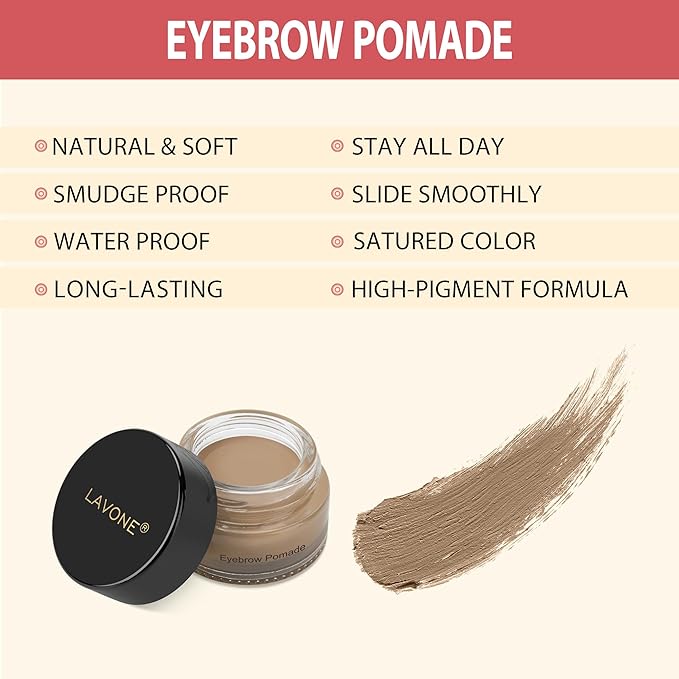 LAVONE Hair-Like Eyebrow Pen Makeup kit, Eyebrow Pencils for Women with Waterproof Microblading Eyebrow Pencil, Eyebrow Pomade, Eyeliner and Eyebrow Brush, Create Full, Natural Brows,Taupe