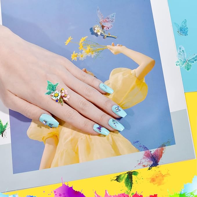 720PCS Coffin Press On Nails, TsMADDTs 24 Colors Acrylic Medium Short Ballerina False Nails Tips with Glue, File, Tabs, Stickers and Tweezer for Art DIY