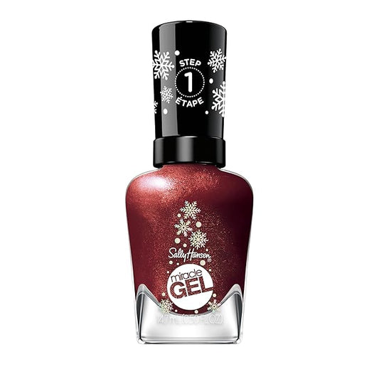 Sally Hansen Miracle Gel, Holiday Romance, Long Lasting, Gel-Like Formula, No UV Lamp Needed, Opaque, Shimmery Red Nail Polish