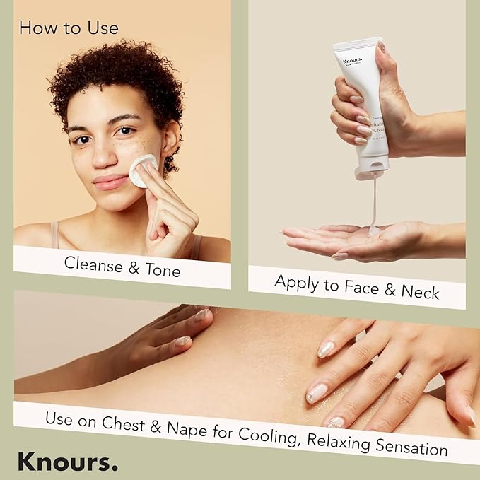 Knours. Light Weight Water Based Gel Moisturizer, Vegan Peppermint Squalane & Ceramide NP Hydrating Soothing Cooling (80ml 2.7 fl oz.)