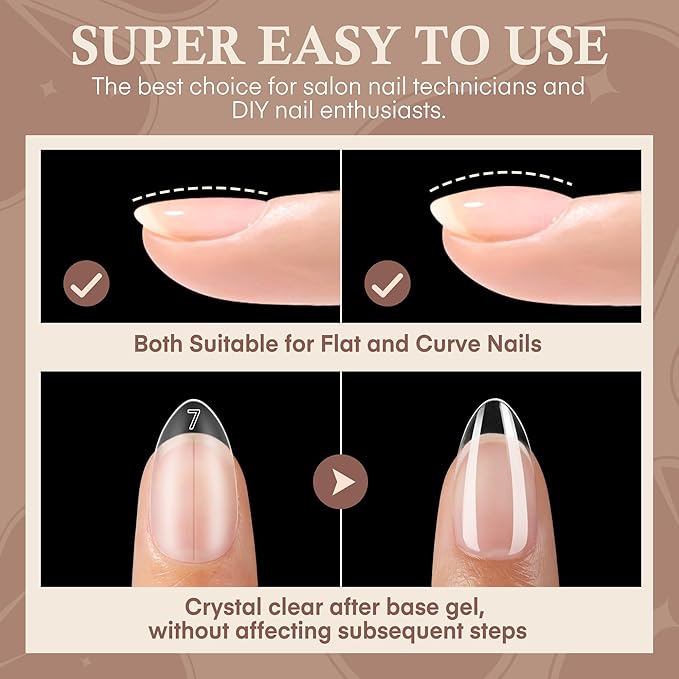 Short Almond Gel Nail Tips: 360Pcs Pre-Shape Short Nail Tips Almond Shape 15 Sizes Matte Full Cover Clear False Fake Nails for Extension Home DIY Salon