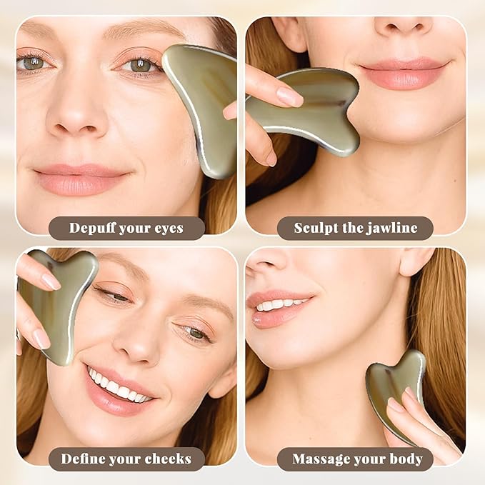Purchased products: Gua Sha jade massage tools, Gua sha facial and full-body skin massage tools. Women who purchase spa and acupuncture tools, as well as gifts for body, face, neck, eye and skin care