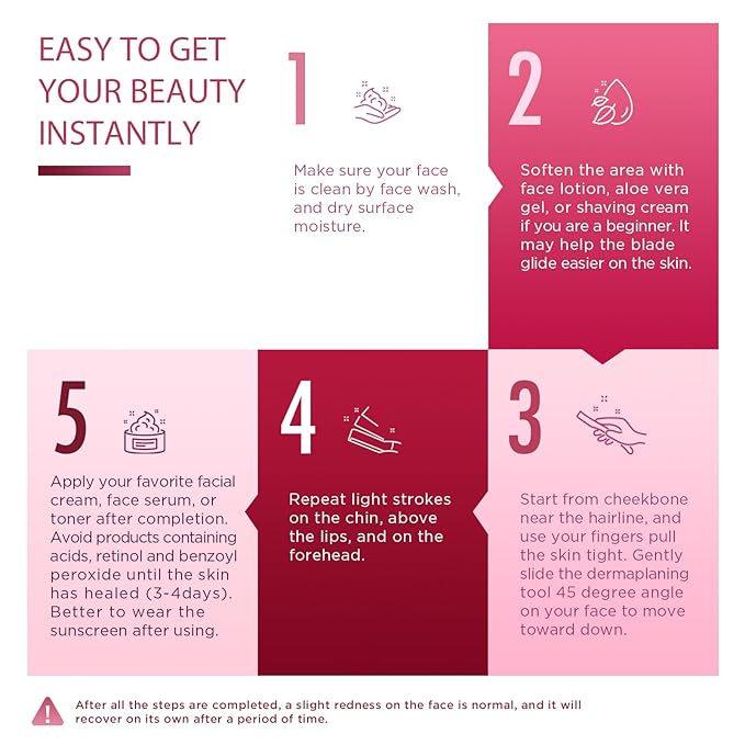 SINAHET Dermaplane Razor for Face, (3 Count) Professional Dermaplaning Tool for Peach Fuzz, Facial and Eyebrow Hair Removal, Gentle Skin Exfoliation Blade