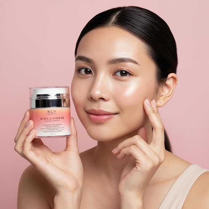 KLY Beauty 7-in-1 Beauty Facial Massager for Face and Neck – Thermal & Vibrating Facial Tool for Wrinkle Reduction, Skin Firming, Skin Lifting and Skin toning| With Retinol Collagen Creme