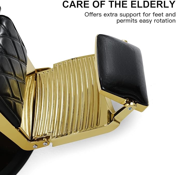 Artist hand All Purpose Barber Chair Wide Backrest Reclining Salon Chair for Hair Stylist Tattoo Chair Makeup Chair for Salon Equipment (Gold)