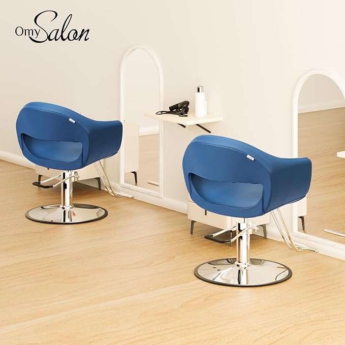 OmySalon Barber Chairs for Barbershop Styling Chair, Salon Chair for Hair Stylist, Heavy Duty Hydraulic Pump, 360°Swivel with Footrest, Hairdressing Home Beauty Spa Equipment