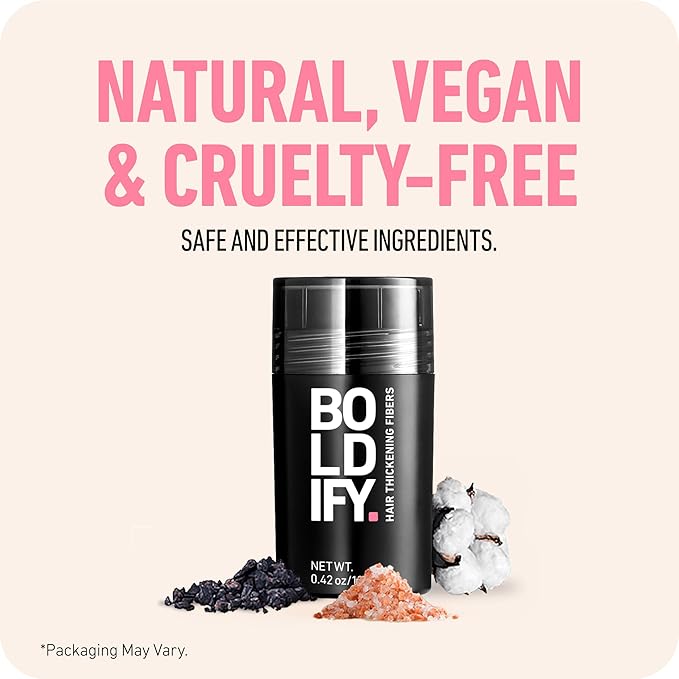 BOLDIFY Hair Fibers (2 x 56g) - Fill In Thinning and Fine Hair for an Instantly Fuller, Thicker Look - 14 Shades for Women & Men - Black