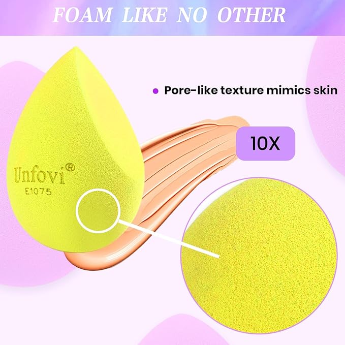 7-Pack Makeup Sponges Set, Cosmetic Sponge for Foundation & Concealer, Latex-Free Reusable Beauty Face Blender, Soft Makeup Blenders for Liquid, Cream, Powder Wet/Dry Application (Multi)