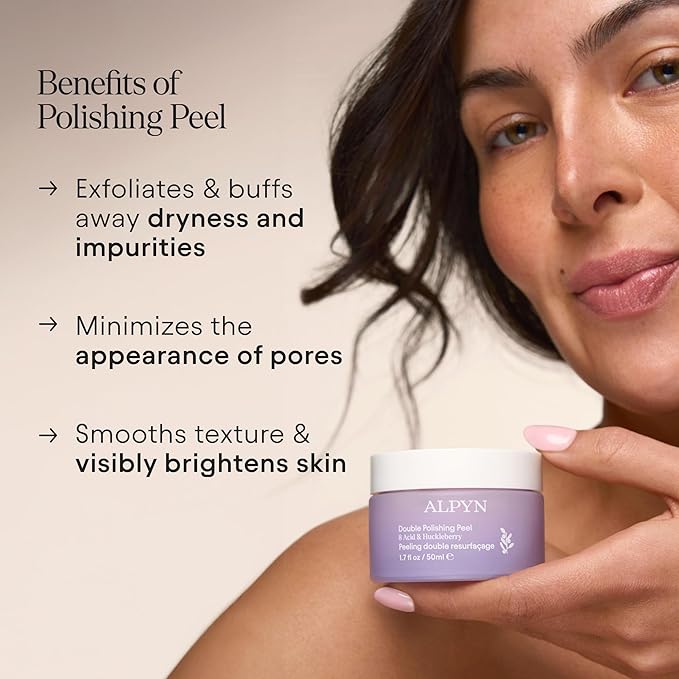 ALPYN Double Polishing Peel & Brightening Face Mask | Visibly Smooth & Brighten Skin While Refining the Look of Pores | 1.7 oz / 50 ml