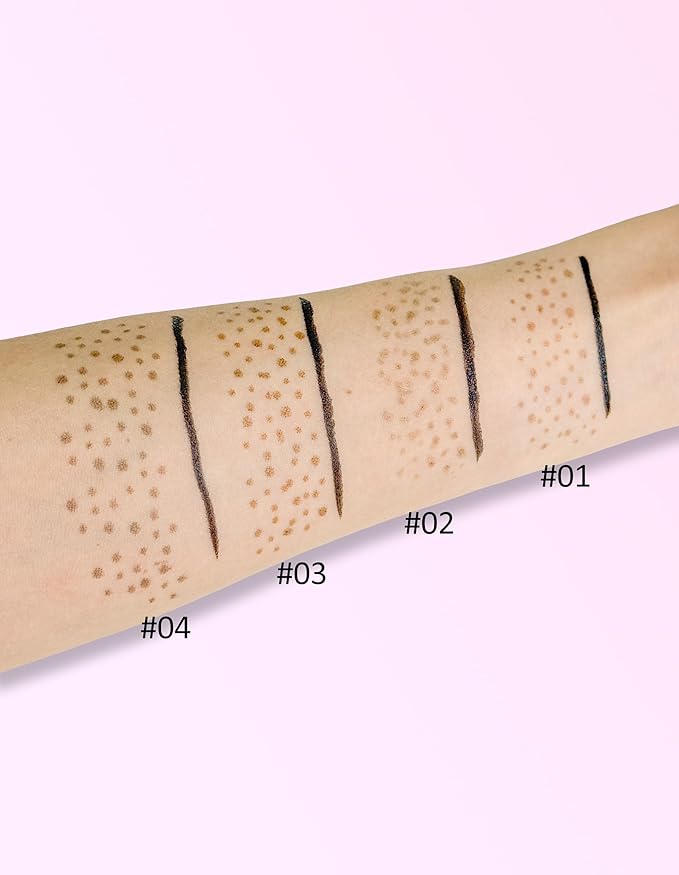 Erinde Waterproof Freckle Stamp Pen, Dual Ended Fake Freckle & Black Liquid Eyeliner, Long Lasting Quick Dry Faux Freckles Stamp Freck Pen for Natural Sunkissed Makeup, 03 Dark