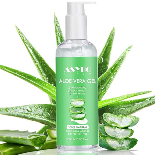 300 ml Aloe Vera Gel, 100% Natural Pure Aloe Vera Hydrating Facial Cream, Soothing & Moisturizing, After Sun Care, Reduce Acne, Repair Scars, Suitable for All Skin Types