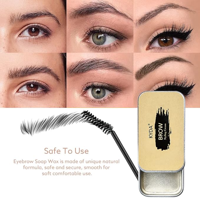 Ownest 2 PCS Soap Brow Eyebrow Soap Kit,Brows Styling Soap,Long Lasting Waterproof Smudge Proof Eyebrow Styling Pomade for Natural Brows, 3D Feathery Brows Makeup Balm