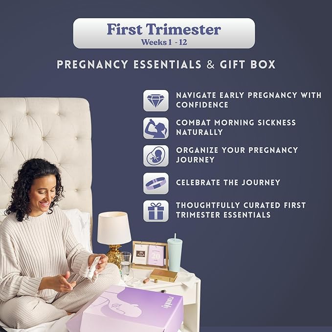 1st Trimester Mom-to-Be Essentials Box - Gift for Expecting Moms - Care Package with Essential New Mommy Items & Pregnancy Must-Haves - Perfect for Celebrating Motherhood & Welcoming New Life