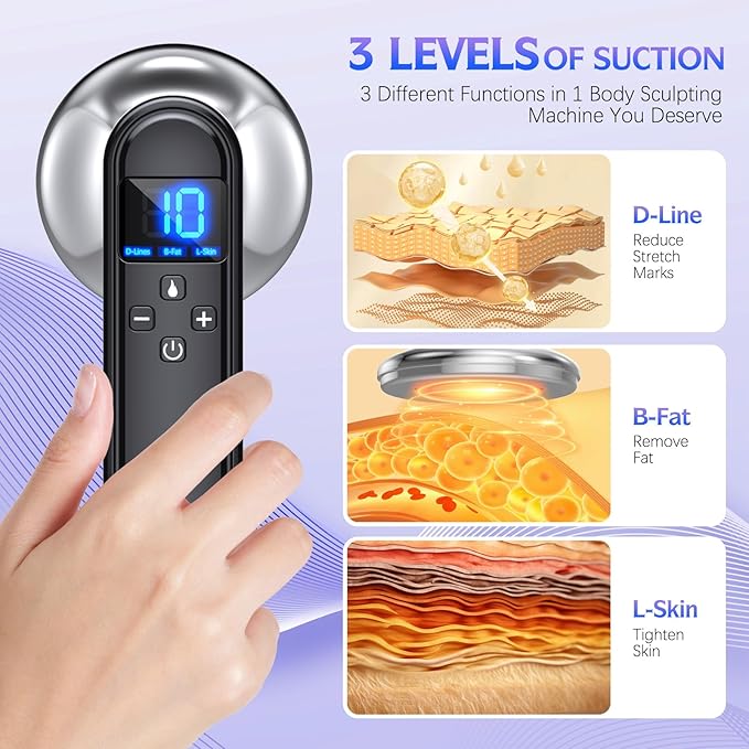 Body Sculpting Machine - Professional Handheld Cordless Cellulite Massager - Suitable for Belly, Neck, Legs, Hip, Arms