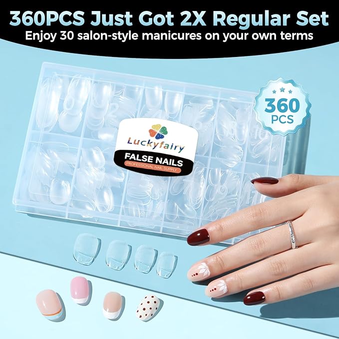Short Oval Round Nail Tips: 360Pcs Soft Gel Pre-shaped Full Cover Half Matte Short Oval Gel Nail Tips Press on Fake Nails Acrylic for Nail Extension DIY Salon 12 Sizes