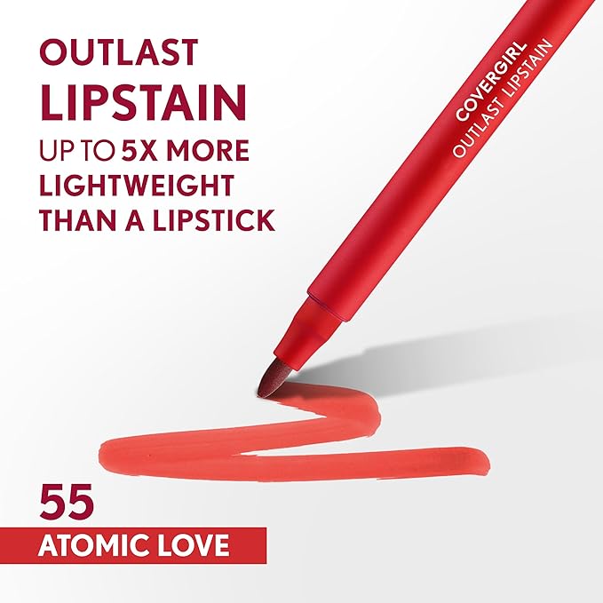COVERGIRL Outlast Lipstain Bundle - Atomic Love 55 & Canyon 35 Colors