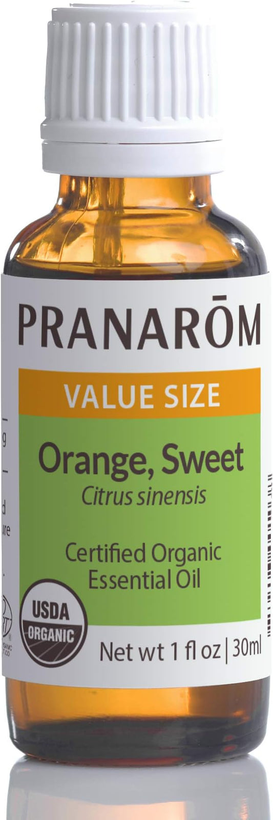 Pranarom USDA Certified Organic Sweet Orange Essential Oil (30ml), 100% Pure Undiluted Therapeutic Grade from Mexico for Aromatherapy, Diffuser, Citrus Scent, Soothing, DIY Cleaning