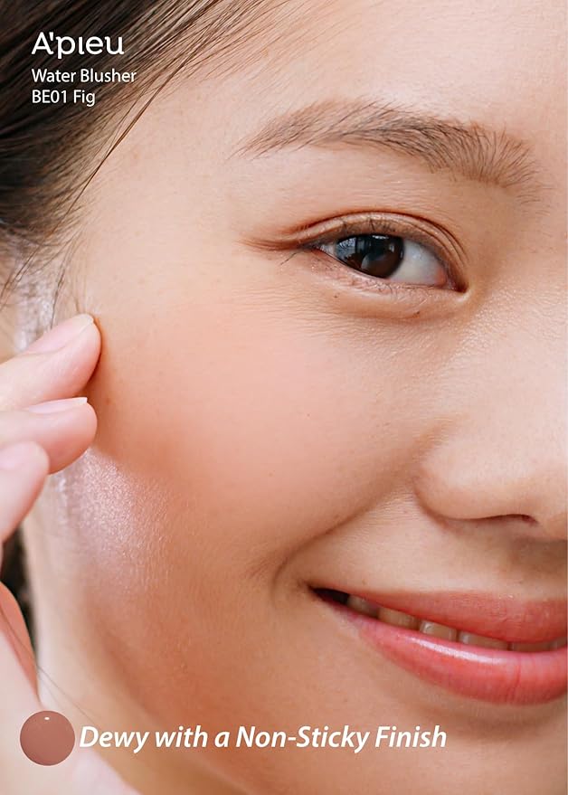 A'PIEU Juicy-Pang Water Blusher [BE01] – Fruity Liquid Blush for Cheeks, Buildable & Blendable Color, Hydrating Dewy Finish with Fruit Extract Blend & Rose Flower Water, 0.31 fl oz