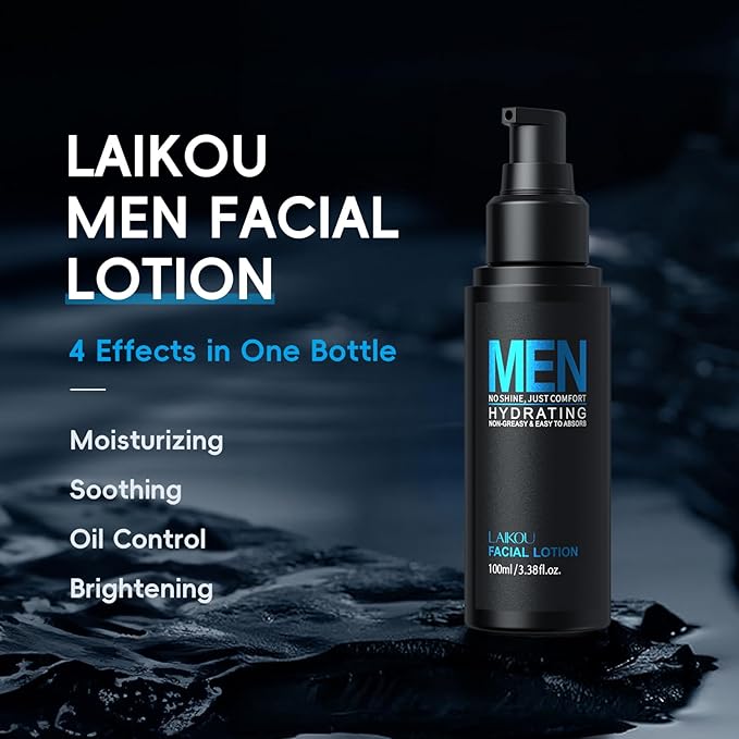 LAIKOU Skin Care Set, Gifts for Men, Skincare Gift Set, Men Skincare with Facial Cleanser, Toner, Lotion, Eye Cream, Serum Father's Day Christmas Birthday Valentines for Him Dad Husband Boyfriend