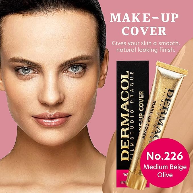 Dermacol - Full Coverage Matt Foundation, Liquid Makeup with SPF 30, Waterproof Foundation for Oily Skin, Acne, & Under Eye Bags, Long-Lasting Makeup Products, 30g, Shade 226