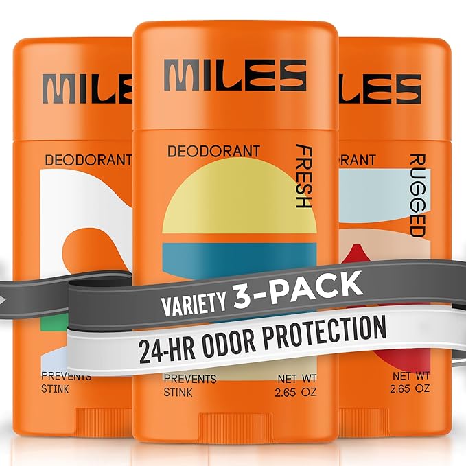 Miles Kids Deodorant for Boys and Girls - Aluminum Free Deodorant for Kids and Teens, Natural, Hypoallergenic, Made in USA (Variety Pack, 3-Pack)