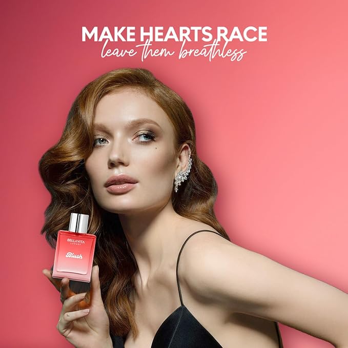 BELLAVITA Luxury Blush Perfume for Women 100ml | Notes of Red Fruits, Moss, Vanilla and Sandalwood | Long Lasting Perfume for Woman | Premium BlushMusky, Fruity and Woody Fragrance for Women