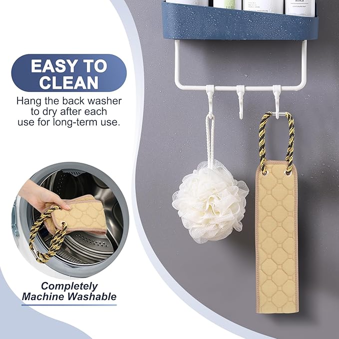 Exfoliating back scrubber with handles,