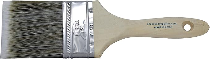 12PK 3 inch Flat Brush Premium Wall/Trim House Paint Brush Set for Professional Painter and Home Owners Painting Brushes for Cabinet Decks Fences Interior Exterior & Commercial Paintbrush.