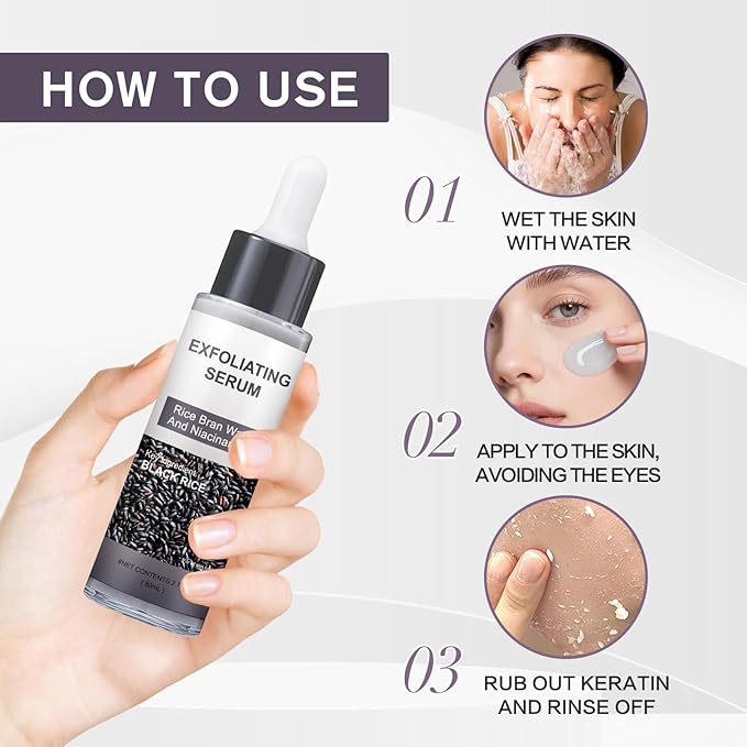 Peel Shot Glow Rice Ampoule Duo – Peel Shot Serums with White & Black Rice Extract, BHA, Niacinamide & Hyaluronic Acid – Exfoliating, Brightening, Moisturizing, Blackhead Remover & Pore Refining