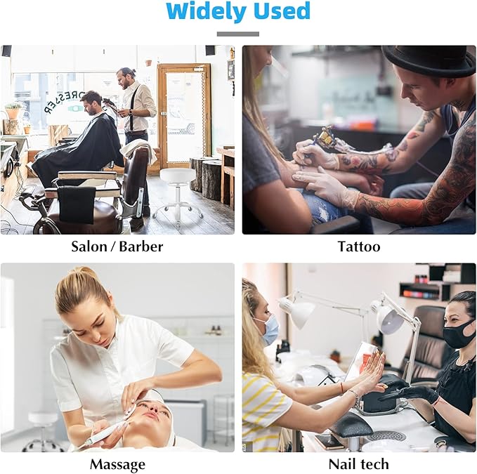 Rolling Stool with Wheels 400lbs Weight Capacity,Heavy Duty Lash Chair Adjustable for Tatoo Lab Massage Salon Spa Drafting Nail Teach,360 Swivel,Leather,Thick Seat Padding (Pure White)