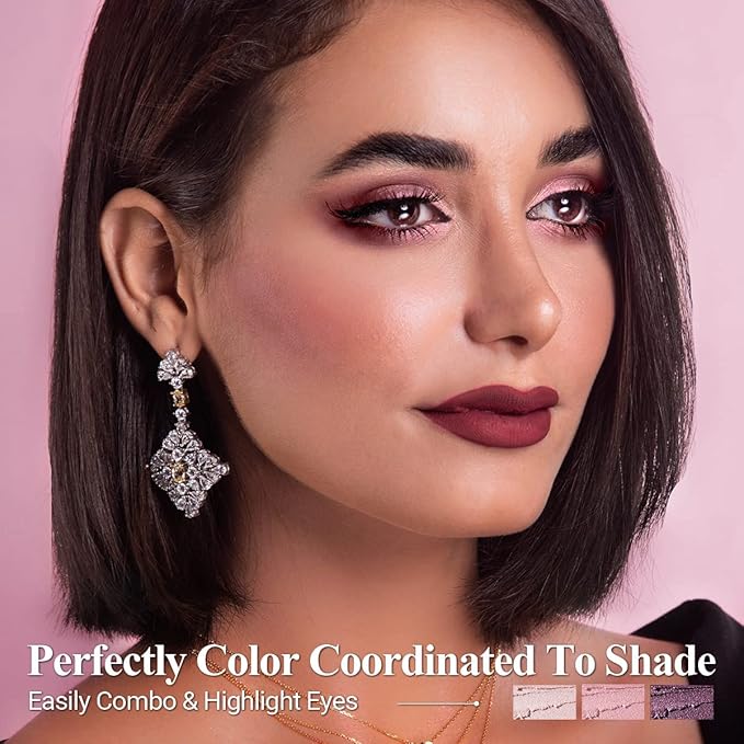 6PCS Cream Eyeshadow Stick Makeup Sets, Metallic And Matte Shimmer Eye Shadow Eye Brightener Stick Pencil Crayon, A10-Quartz Pink