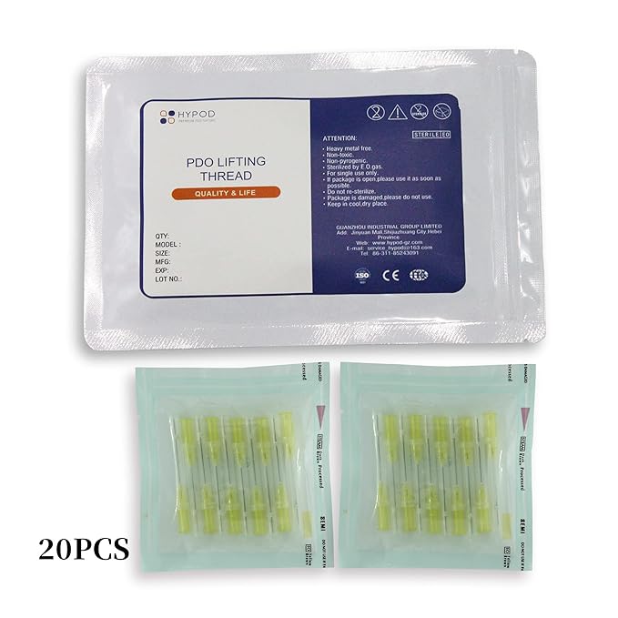 Pdo Lifting Thread, Pdo Threads Lift for Eyes, Helps Restore Skin's Firmness and Elasticity, and Improves Eye Wrinkles (20PCS-30G*25MM)