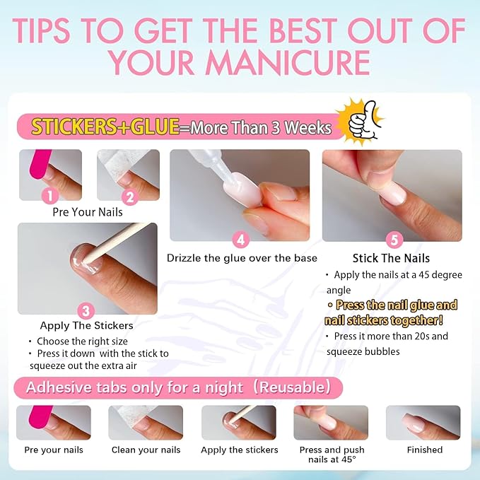 KQueenest French Pink Press on Nails Short Square, Gradient Pink Nails Set, Glazed Gel Nails Press on Acrylic, Pure Fake Nails Short Nails Glue on Natural, Small Stick on Nails for Women Finger Wear