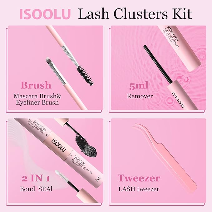 Fairy Lash Clusters Manga Individual Lashes C Curl Wispy Eyelash Clusters WideSpan Eyelash Extension Kit with Lash Bond and Seal Wet-Look Spiky Cluster Lashes (40D 9-16mm D 0.07)