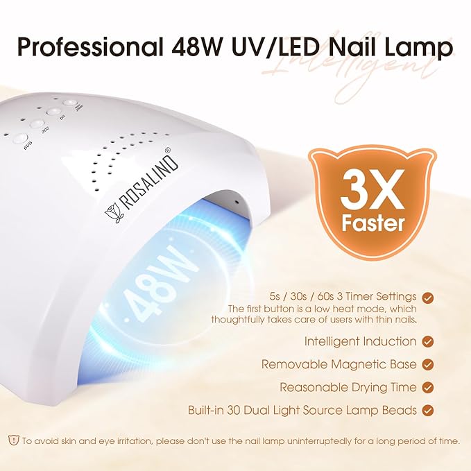 Poly Nail Gel Starter Kit -14 Colors + 75 Nail Art Accessories Kit,ROSALIND Clear Pink Nude Glitter Poly Nail Gel with Big UV Light 48W and Electric Nail Drill Starter Kit