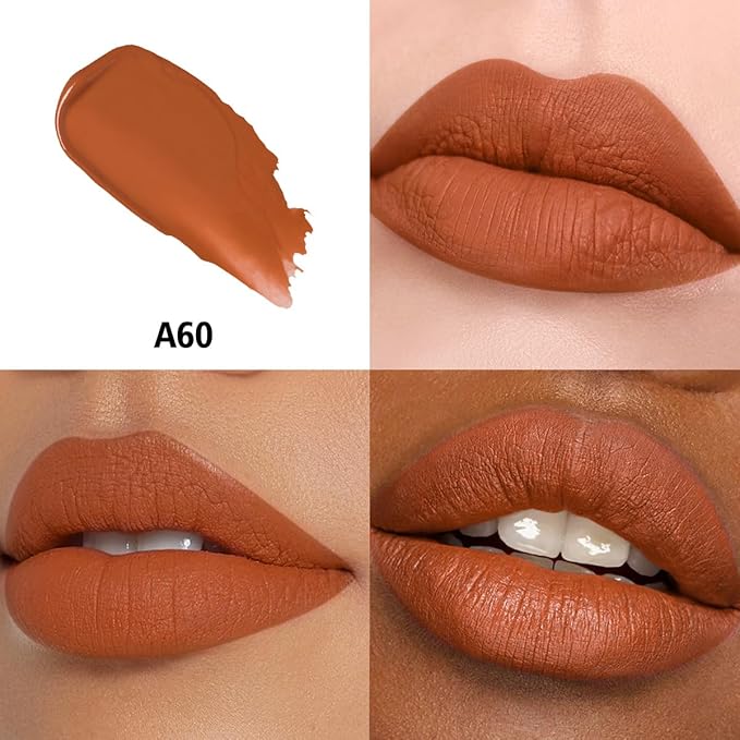 Caramel Lipstick Long Lasting Lipsticks for Women Pigmented Smudgeproof Transferproof Vegan Cruelty Free Lip Makeup, A60 Canyon