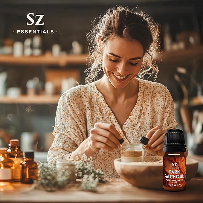 – 5-Year Aged Dark-Patchouli – Premium Essential Oil – Deep, Earthy Aroma | 100% Pure for Aromatherapy, Wellness & Natural Perfumery – DIY | Therapeutic Grade & Vegan – 0.17 fl oz.