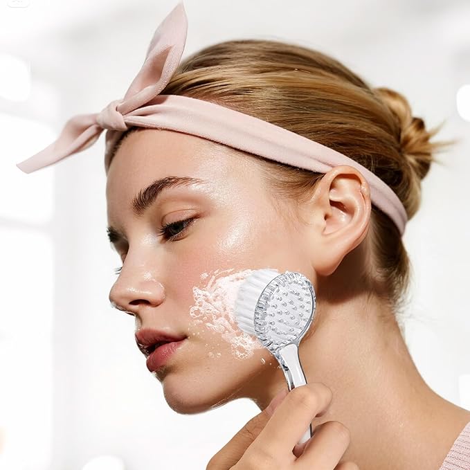 Facial Cleansing Brush, 4 PCS Clear Facial Exfoliating Brush Face Wash Scrub Exfoliator Brush for Makeup