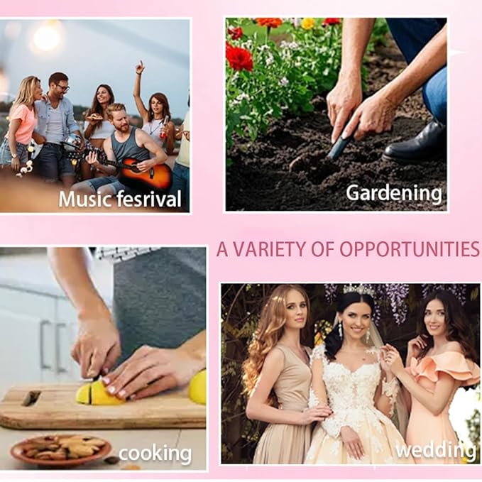 24Pcs Short Almond Press on Nails Gold Flower Fake Nails with 3D Pearl Designs Blue Gilding French False Nails Glossy Full Cover Glue on Nails Summer Acrylic Stick on Nails for Women Manicure Kit