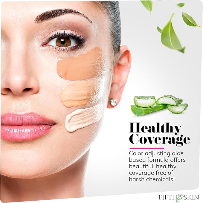 Fifth & Skin: Better’n Ur Skin Liquid Foundation (DEEP TAN) - Natural, Organic, Vegan, Cruelty-Free - Gluten-Free Beauty with Buildable Coverage and Palm-Free Luxury - 1 oz