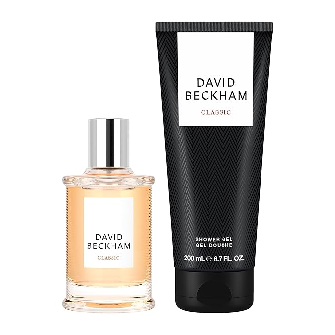 David Beckham Classic Eau de Toilette + Shower Gel Gift Set, Notes of Grapefruit, Cashmere Wood, and Musk, Men's Fragrance, Long Lasting, Everyday Fragrance
