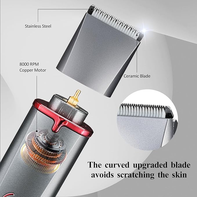 Electric Razors for Women, 3-in-1 Electric Lady Clipper Pubic Hair Trimmer-Painless Hair Removal Groomer Kit Rechargable Bikini Trimmer for Women with 3 Trimmer Heads, IPX7 Waterproof