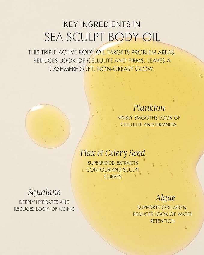 MARA - Sea Sculpt Body Oil for Firmness & Cellulite with Algae + Moringa | Proprietary Plankton Actives to Smooth, Tone, Firm + Hydrate Skin, For All Skin Types (4 fl oz | 120 ml)
