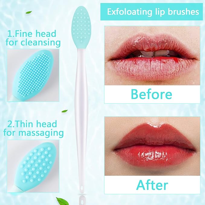6 PCS Silicone Face Scrubber Brush Set, 2pcs Lip Scrub Brush, 2PCS Face Cleansing Brush Silicone Face Exfoliator Tool, 2pcs Facial Applicator Brush for Women Men